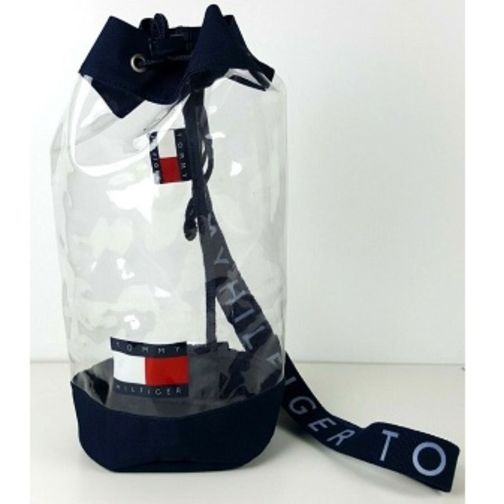 Tommy Hilfiger Flag Logo Clear Spell Out 90s Tote